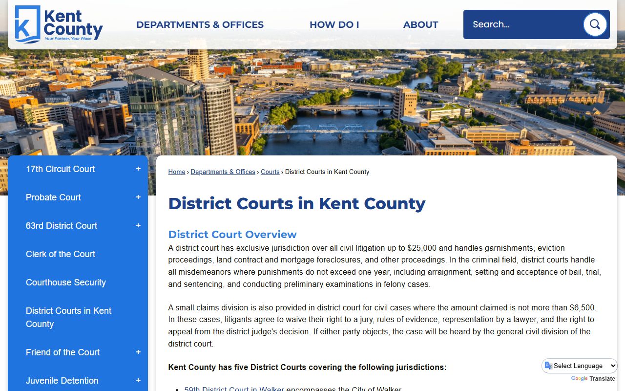 Kent County district courts directory for Wyoming civil court records