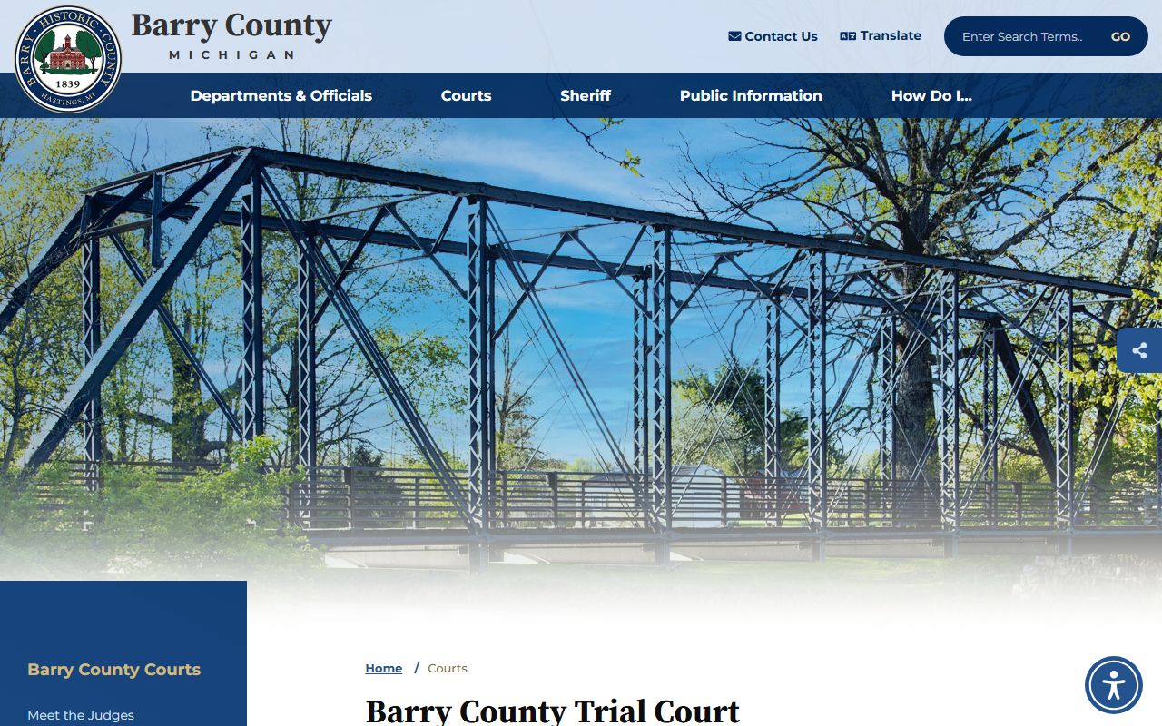 Barry County Courts page for Barry County civil court records